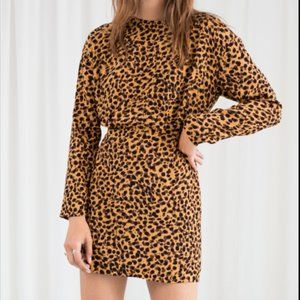 & Other Stories Open Back Leopard Dress
